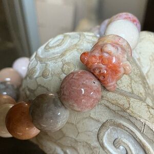 Coral Jade 12mm with CJ Running Pig